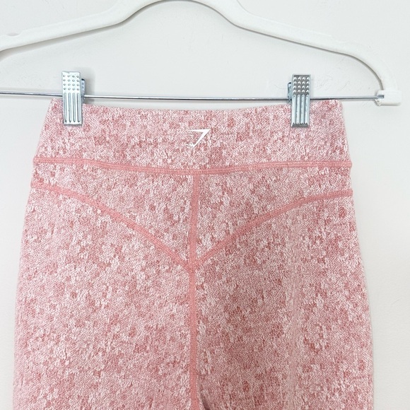 GYMSHARK Dry Fleur Textured Pink 7/8 Length Leggings Small - Picture 4 of 6